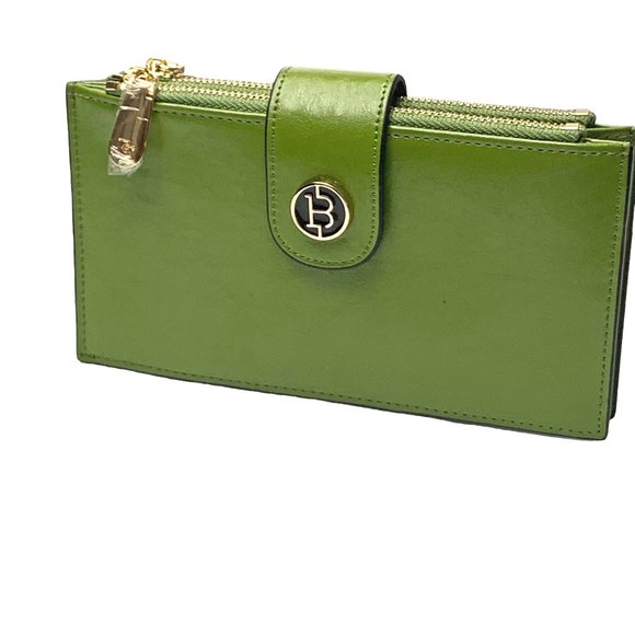 BOSTANTEN Grass Green‎ Cowhide Leather RFID Blocking Bifold Clutch Wallet - Picture 11 of 11